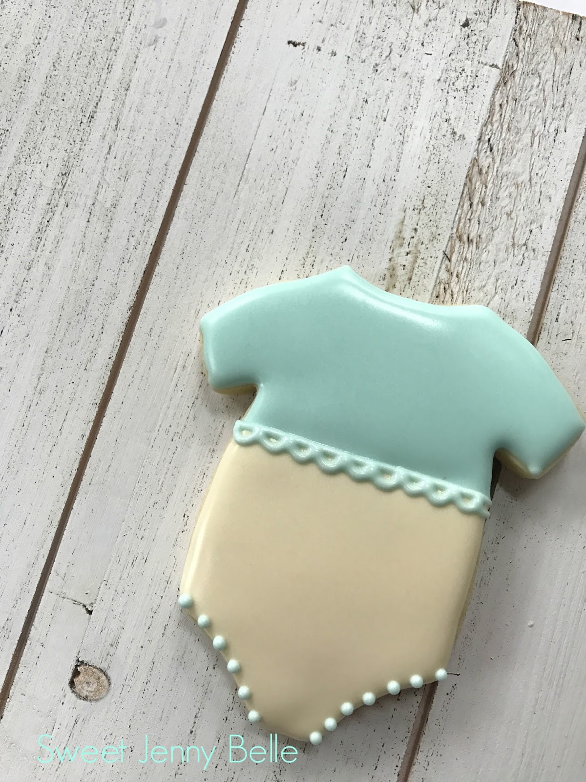Sweet Baby Onesie Cookie Tutorial Sweet Jenny Belle easy sugar