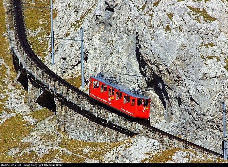 The World's Steepest Cogwheel Railway at Mount Pilatus The World's Steepest Cogwheel Railway at Mount Pilatus