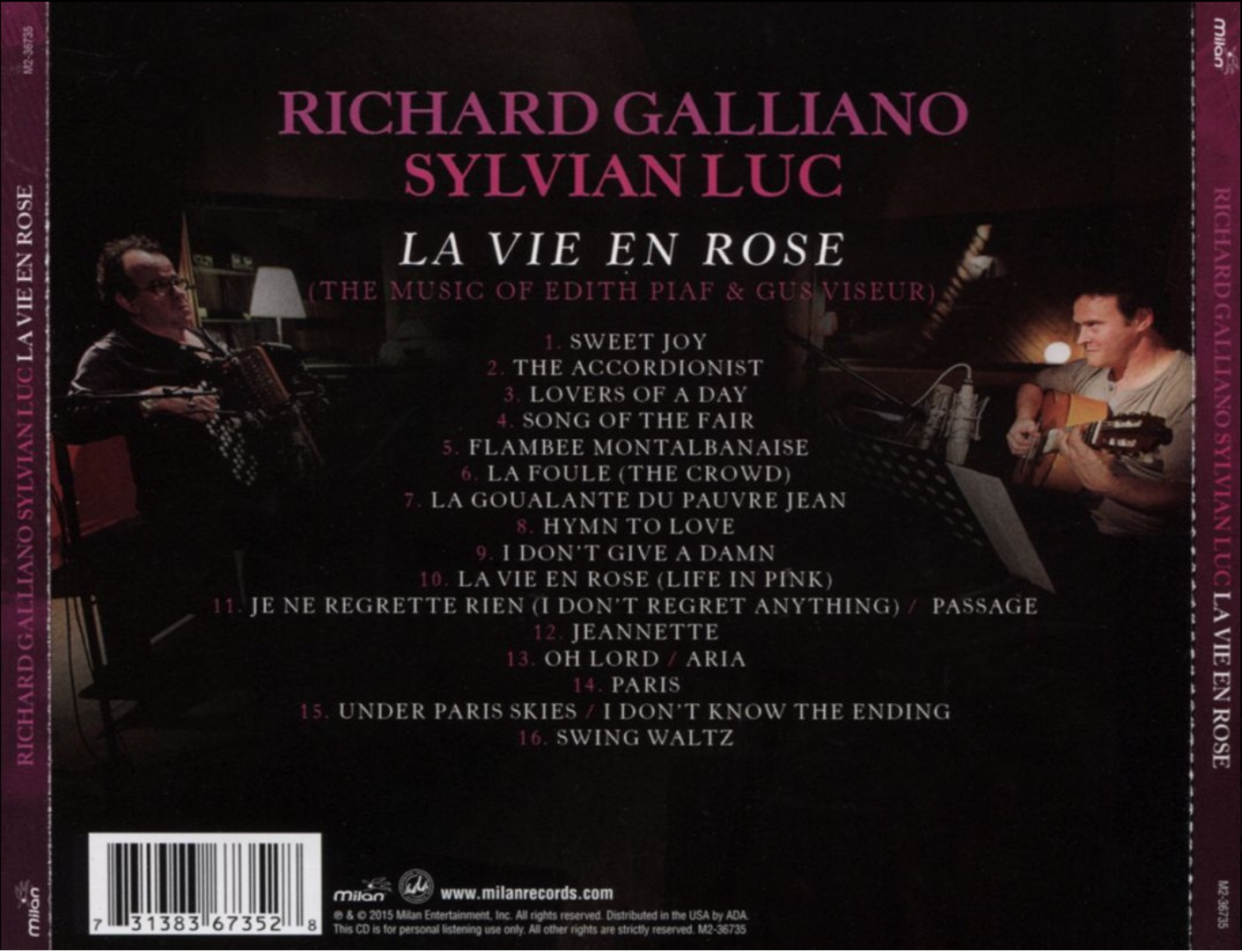 egroj world Richard Galliano, Sylvain Luc • La Vie En Rose