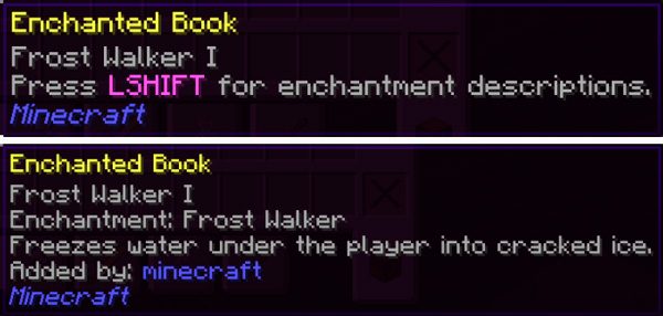 Enchantment Descriptions Mod para Minecraft 1.14.3
