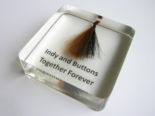 Bespoke paperweight made from the hair of two horses