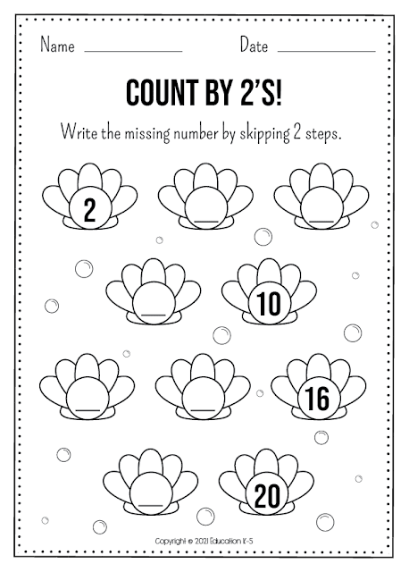 count by 2 worksheet