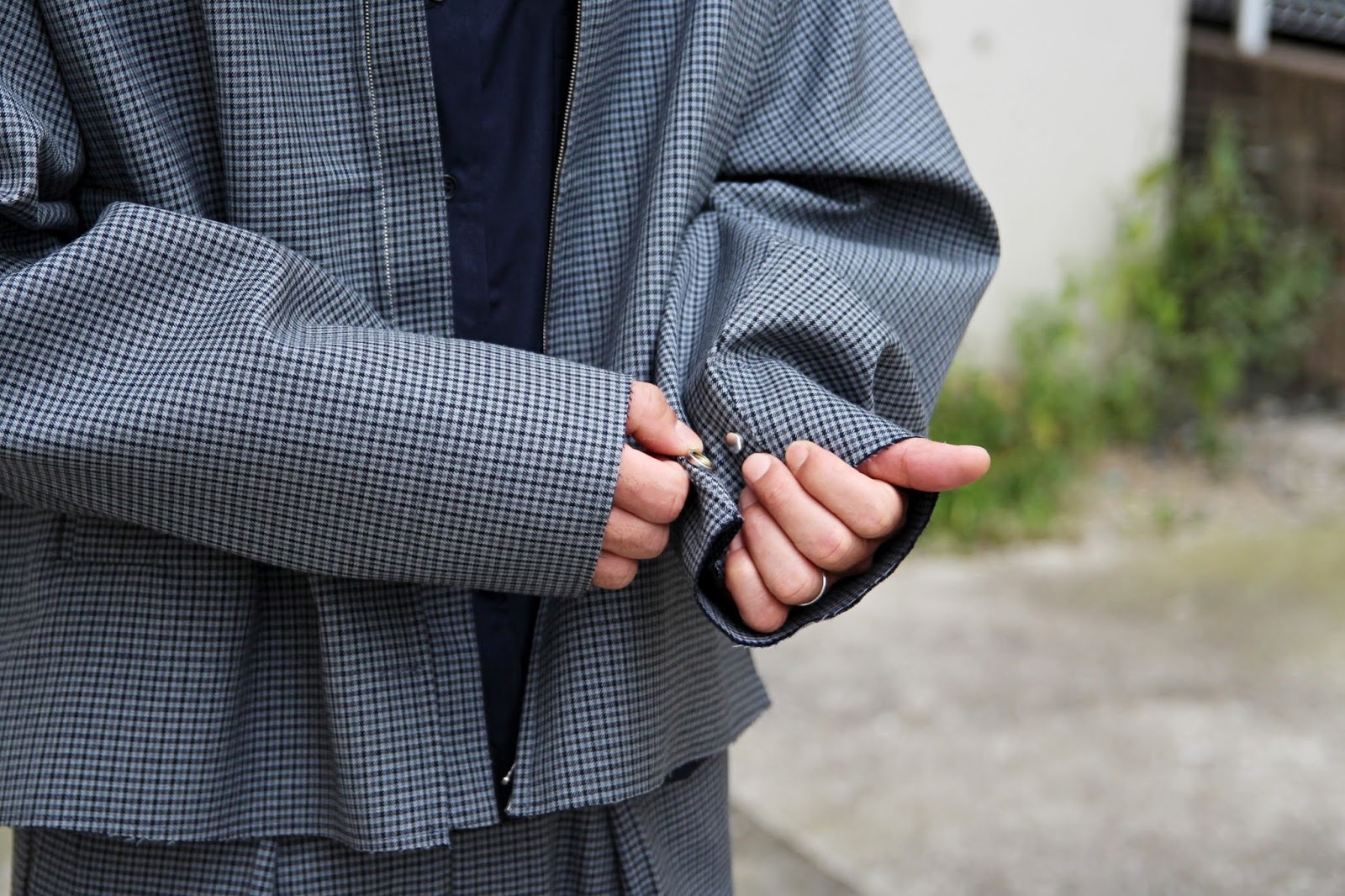 YOKE / ヨーク「FIVE COLORS PLAID WOOL CUT-OFF DRIZZLER JACKET