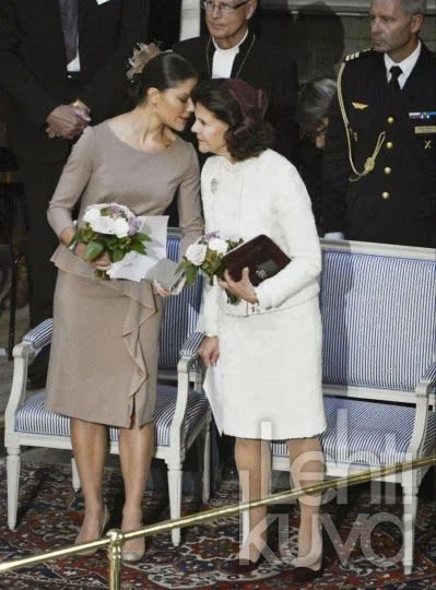 Queen Silvia and Crown Princess Victoria attend the opening of the General Synod at Uppsala Cathedral