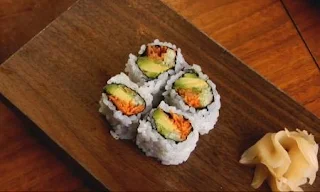 A film shows how sushi is made. Sesame Street C is for Cooking