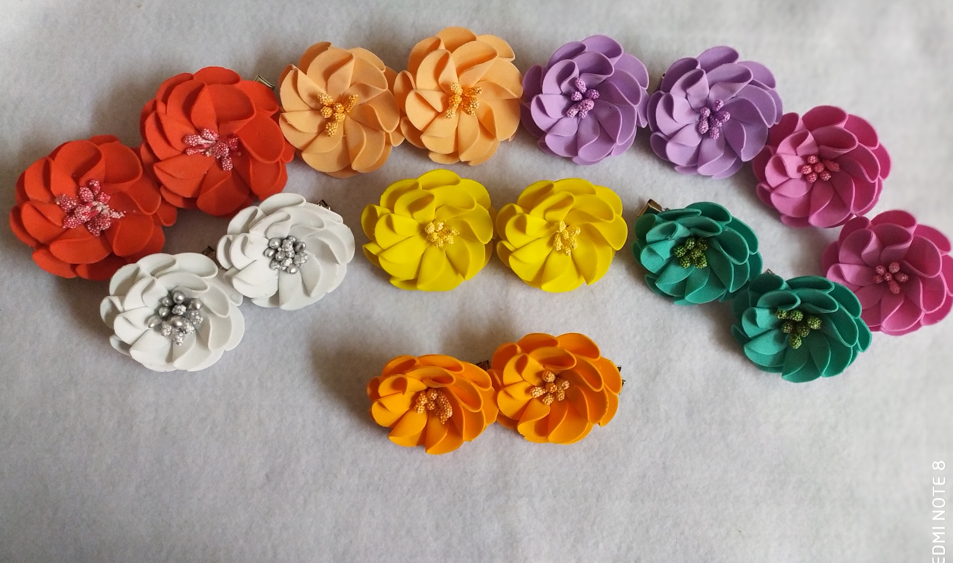 RV Handmade Crafts ADORABLE FOAM FLOWER HAIR CLIPS