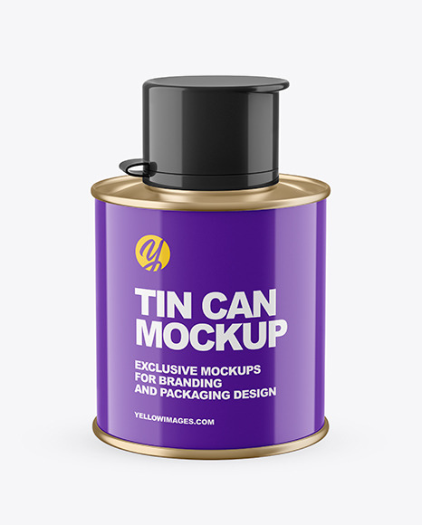 Download Glossy Tin Can Mockup PSD Mockup Templates