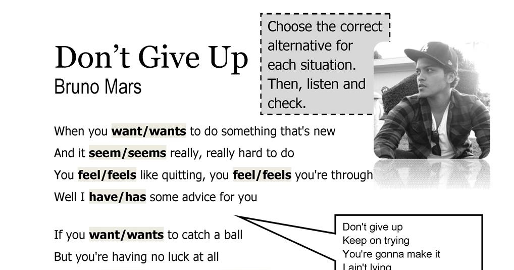 Don't Give Up - Bruno Mars (Lyrics) 🎵 