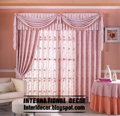 best curtain models 2015, unique draperies model, stylish pink curtain