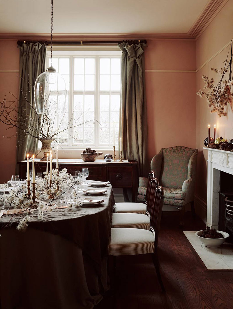 A former Victorian rectory filled with delicate festive decorations