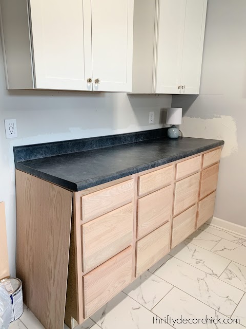 Four drawer base cabinets with uppers