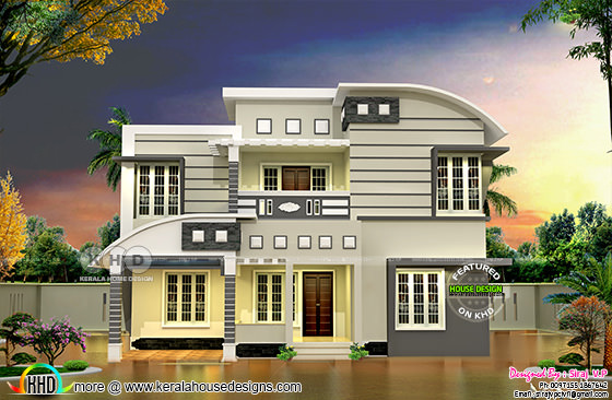 4 bhk 1818 square feet modern house plan