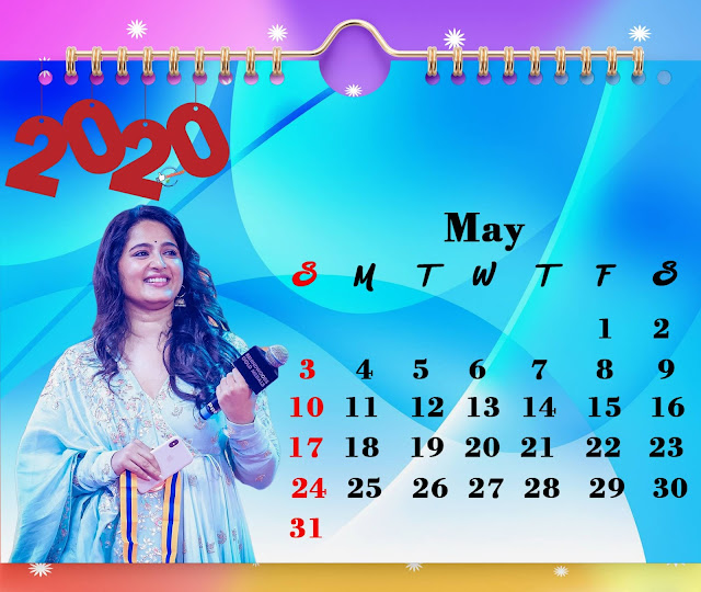2020 May Calendar Anushka
