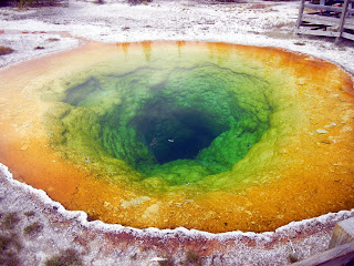 Morning Glory Pool on Geyser Hill in Yellowstone National Park in Wyoming