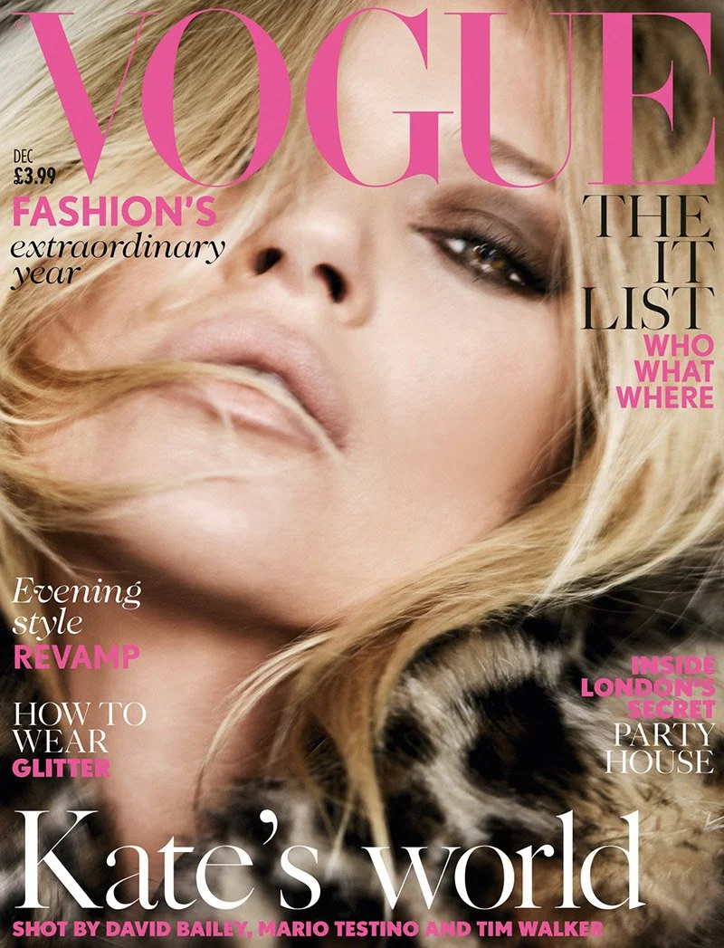 Kate Moss is the cover star of Vogue UK December 2014 issue