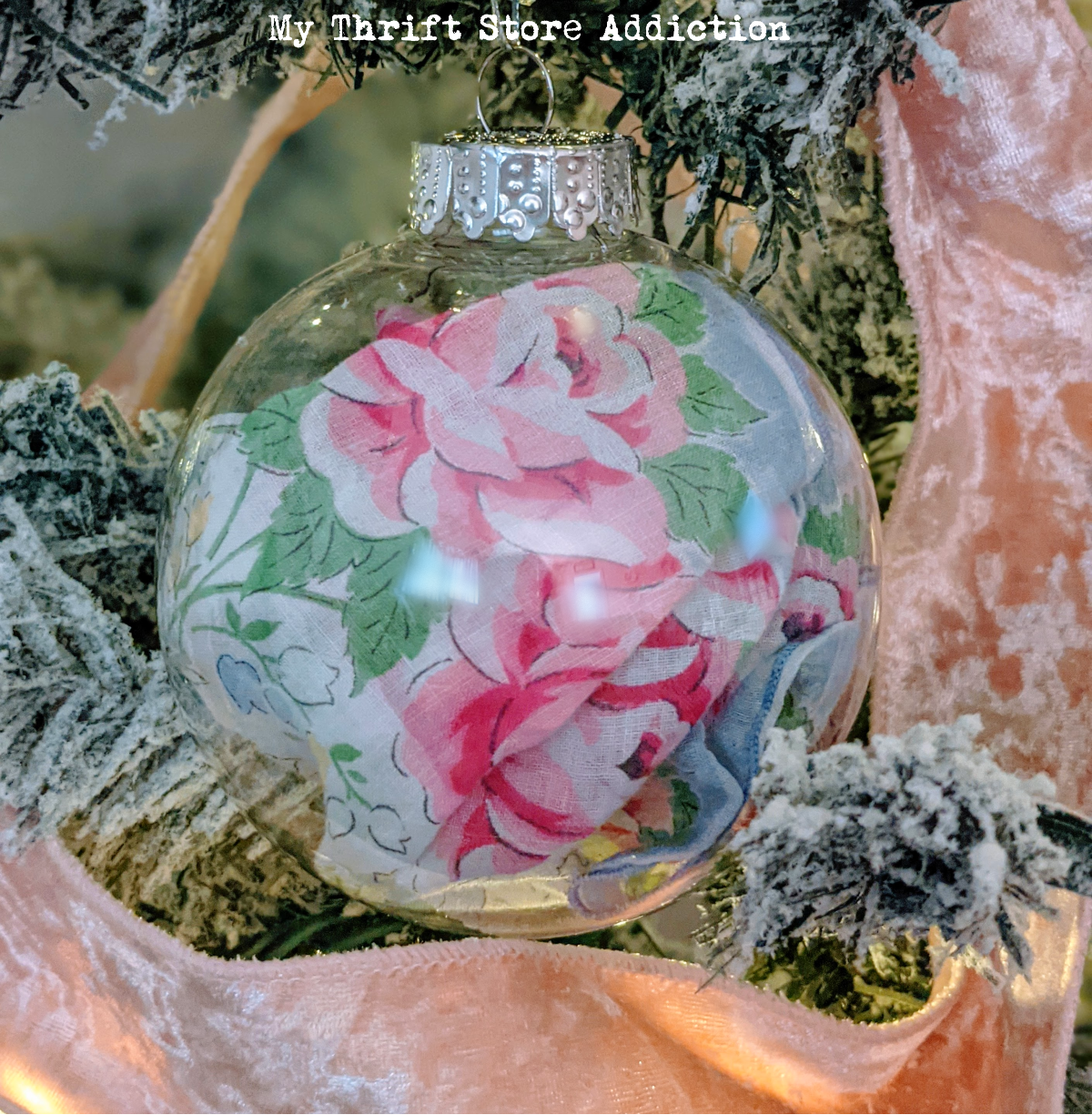 DIY vintage hankie ornaments