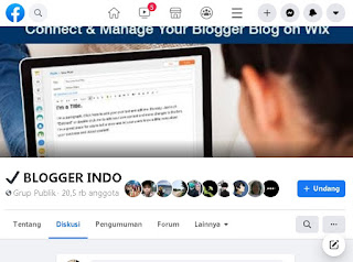Screenshot tampilan Blogger Indo, forum tempat belajar blogging dengan menggunakan bahasa Indonesia