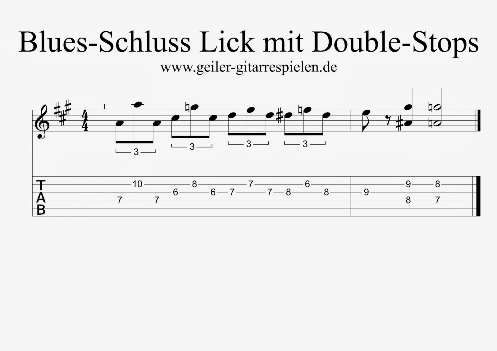 Blues Lick mit Double-Stops
