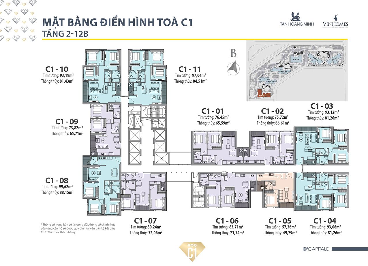 Mặt bằng C1 tầng 2-12B