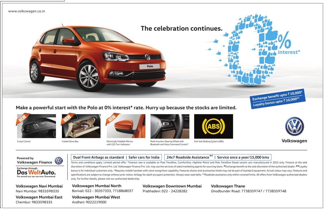 Buy Volkswagen Polo with Just (zero) 0 Interest rate and with great