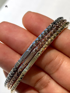 Pyramid Flexible Bangle Bracelet