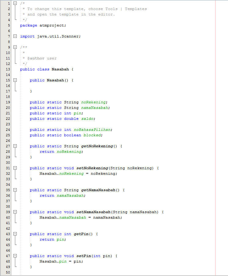 Program sederhana Java: Program ATM Machine (JAVA NETBEANS)