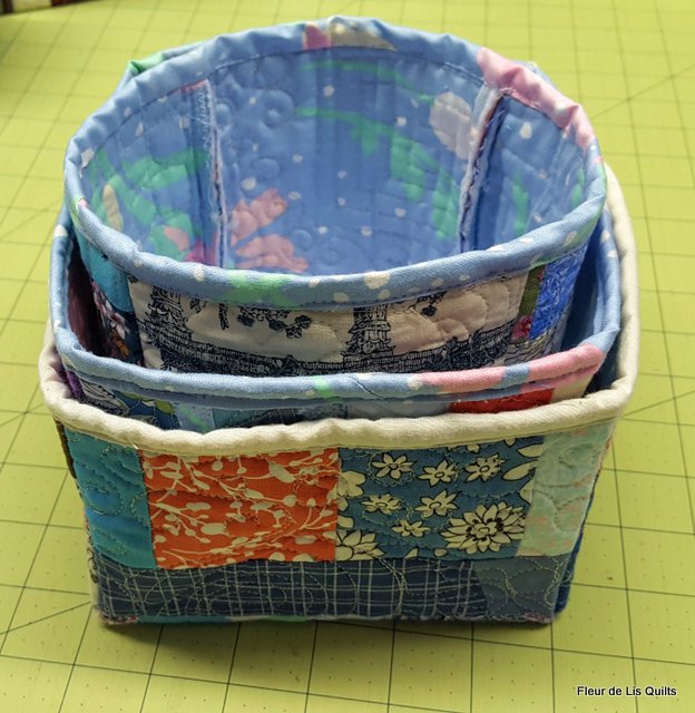 Fleur de Lis Quilts and Accessories Quilted Scrap Basket Tutorial