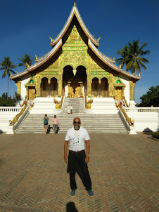 Outside the Haw Pha Bang Buddha temple of the National museum complex of Luang Prabang