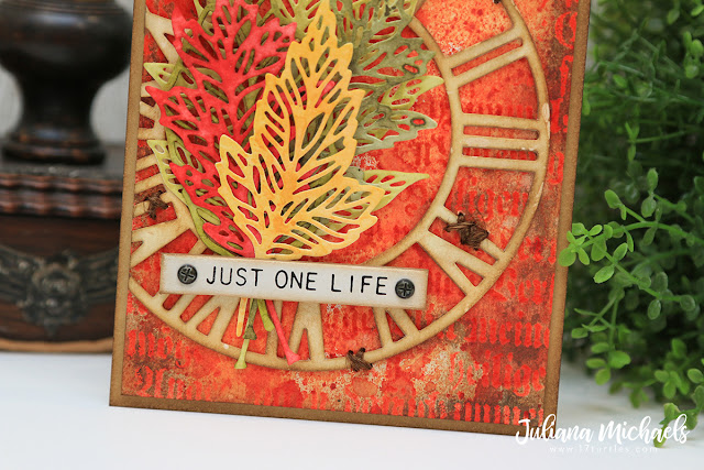 Crackling Campfire Tim Holtz Distress Just One Life Card by Juliana Michaels