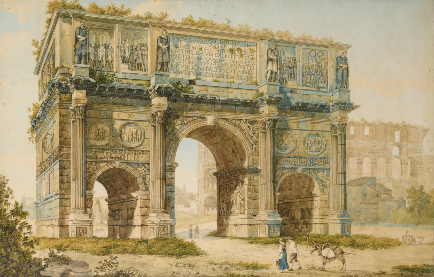 Древний рим 18. Триумфальная арка древний Рим. Рим руинисты.