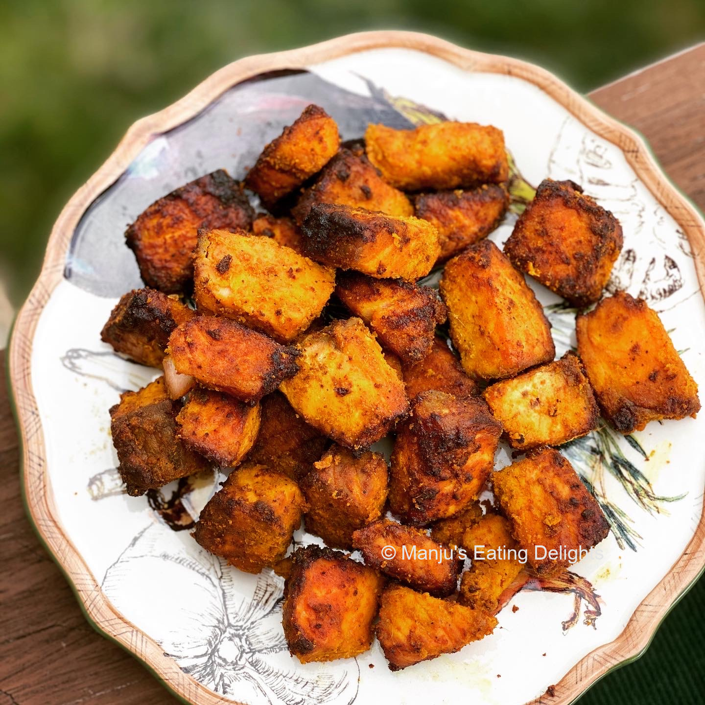 Manju's Eating Delights Kerala style Salmon Fry Air Fried