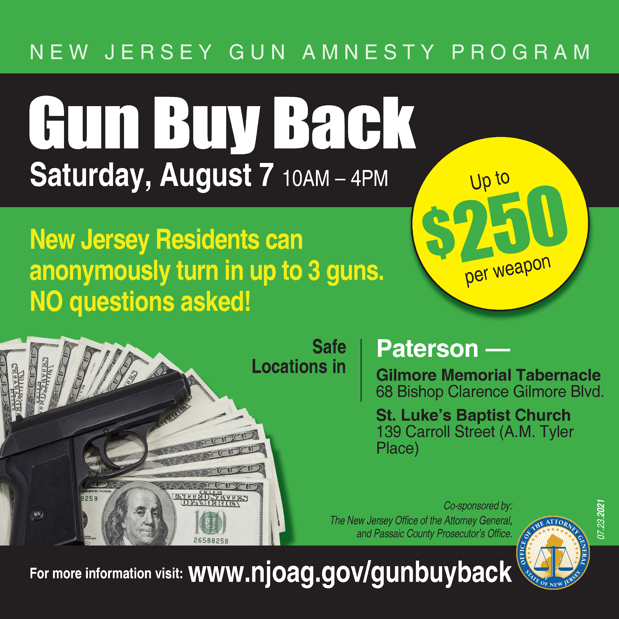 Today's National & Local News New Jersey Gun Amnesty In Passaic County