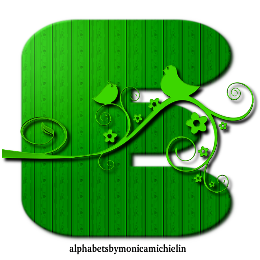 M. Michielin Alphabets GREEN BIRD ALPHABET PNG