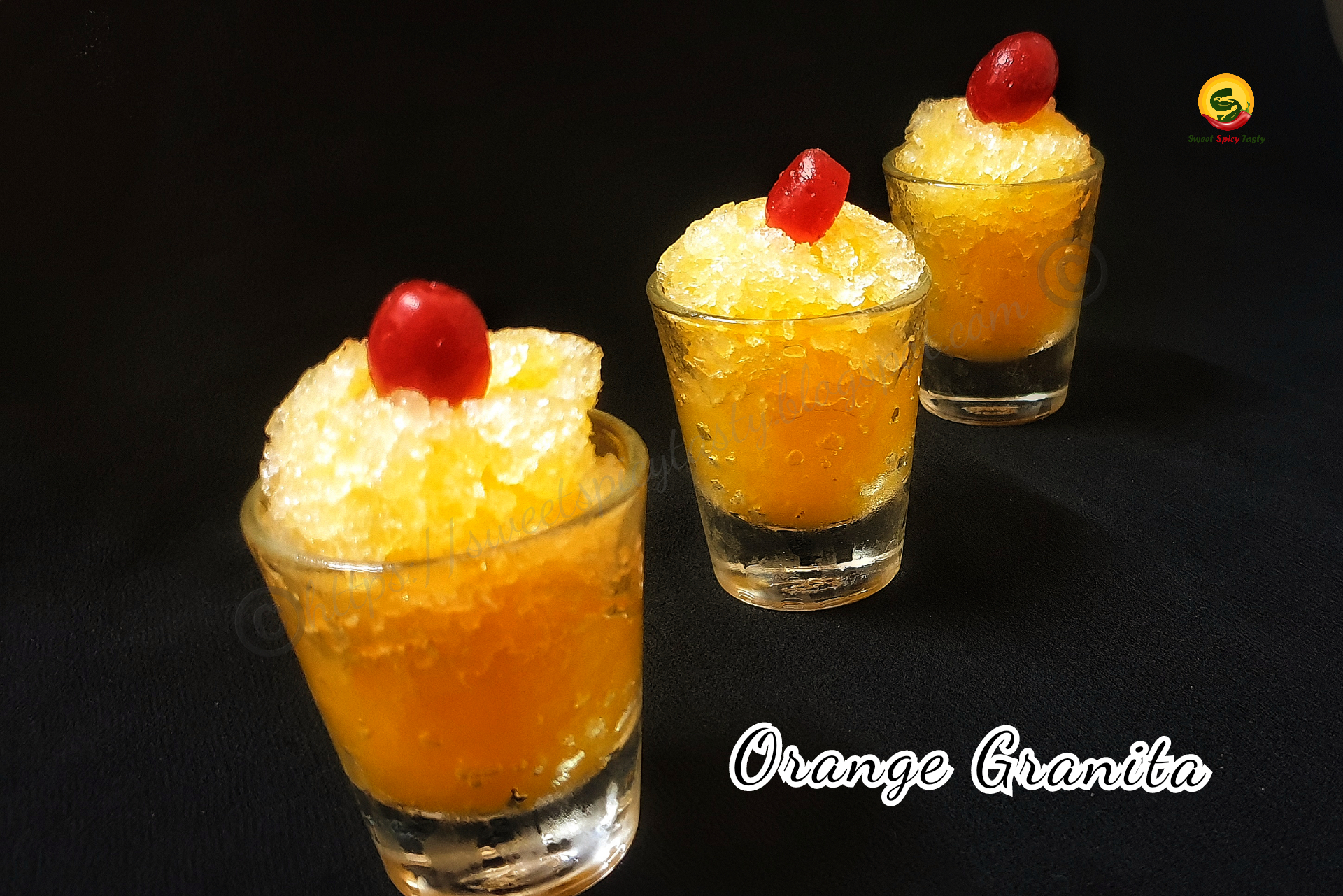 Sweet Spicy Tasty Orange Granita Vegan Dessert