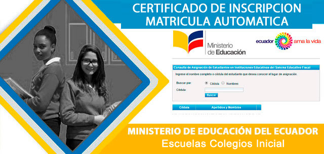 Certificado de Inscripción Matricula Automática Ministerio de Educación