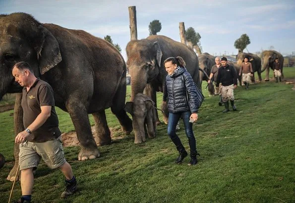 Princess Stephanie of Monaco became the godmother of the baby elephant "Ta Wan" at Pairi Daiza, Belgium