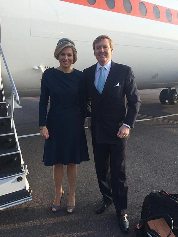 Dutch King Willem-Alexander and Dutch Queen Maxima after their arrival at Copenhagen Airport 
