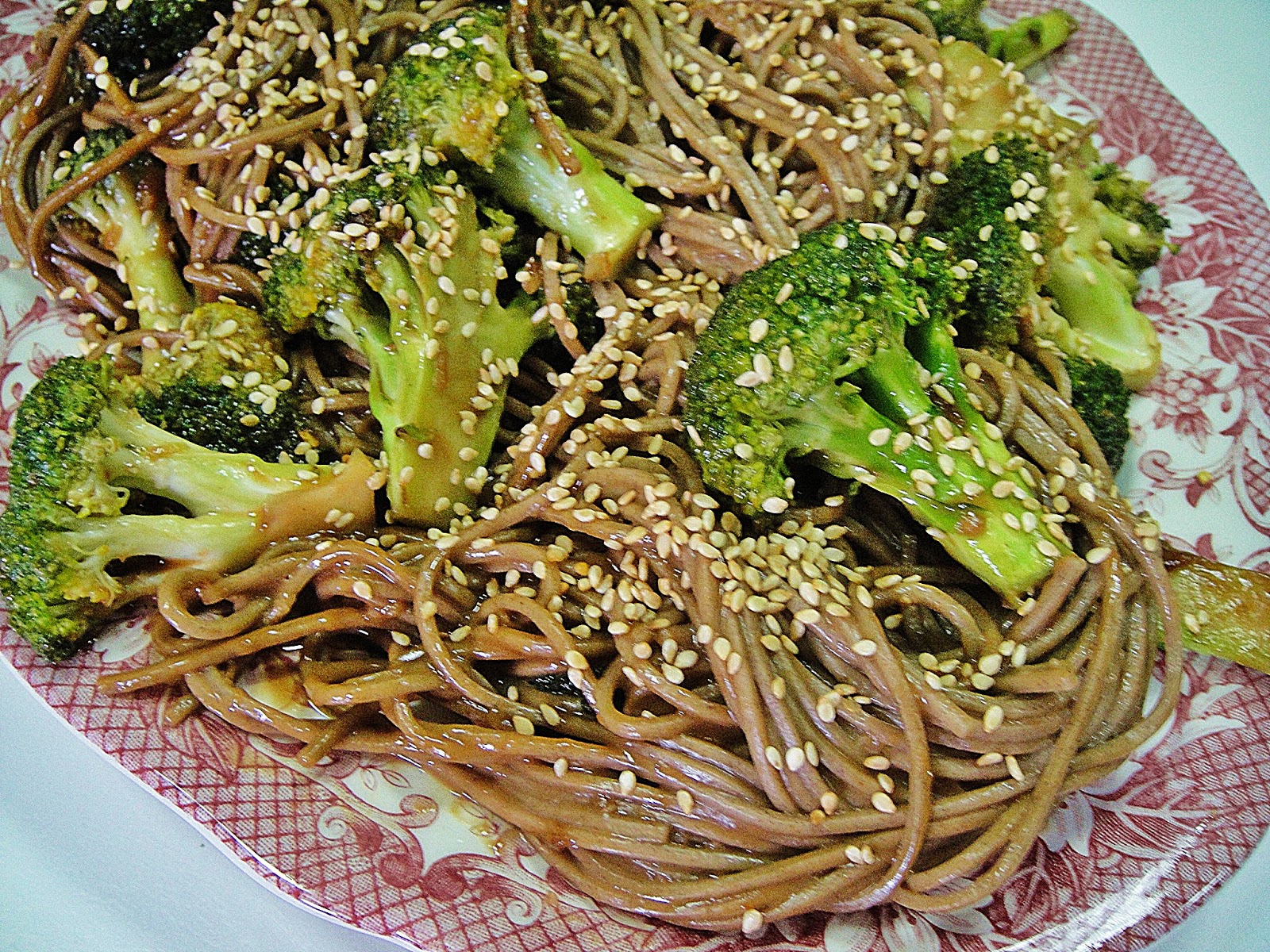 Maryam's Culinary Wonders 926. Peanut Broccoli Soba Noodles