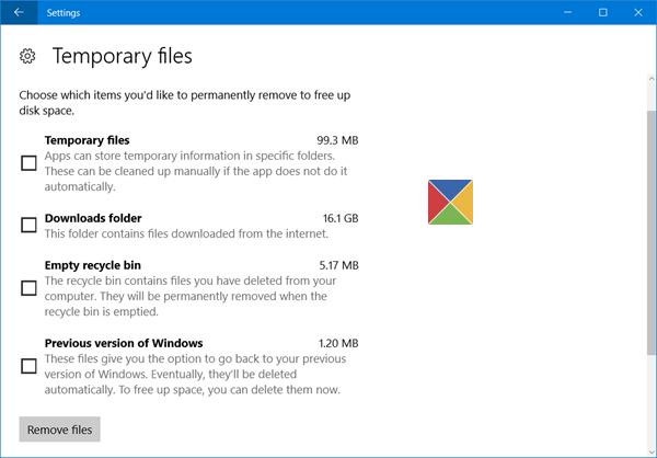 gestire Archiviazione Windows10