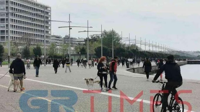 Βγήκε ήλιος και οι Θεσσαλονικείς άρχισαν πάλι να κάνουν βόλτες στην παραλία (Video)