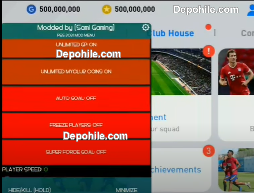 Pes 2021 Mobile MyClub Parası Hile Mod Menu Apk İndir 2021