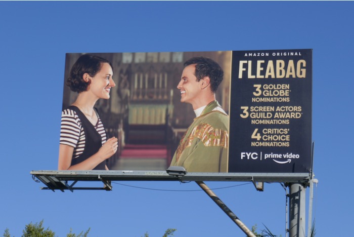 Fleabag season 2 Golden Globe nominee billboard La Brea Avenue Fleabag season 2 Golden Globe nominee billboard