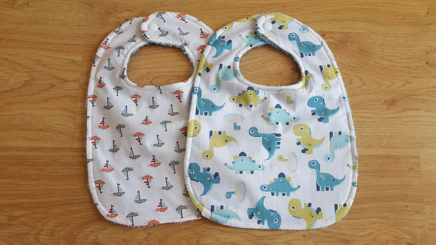 DIY large towel backed baby bib with pattern Keeping it Real
