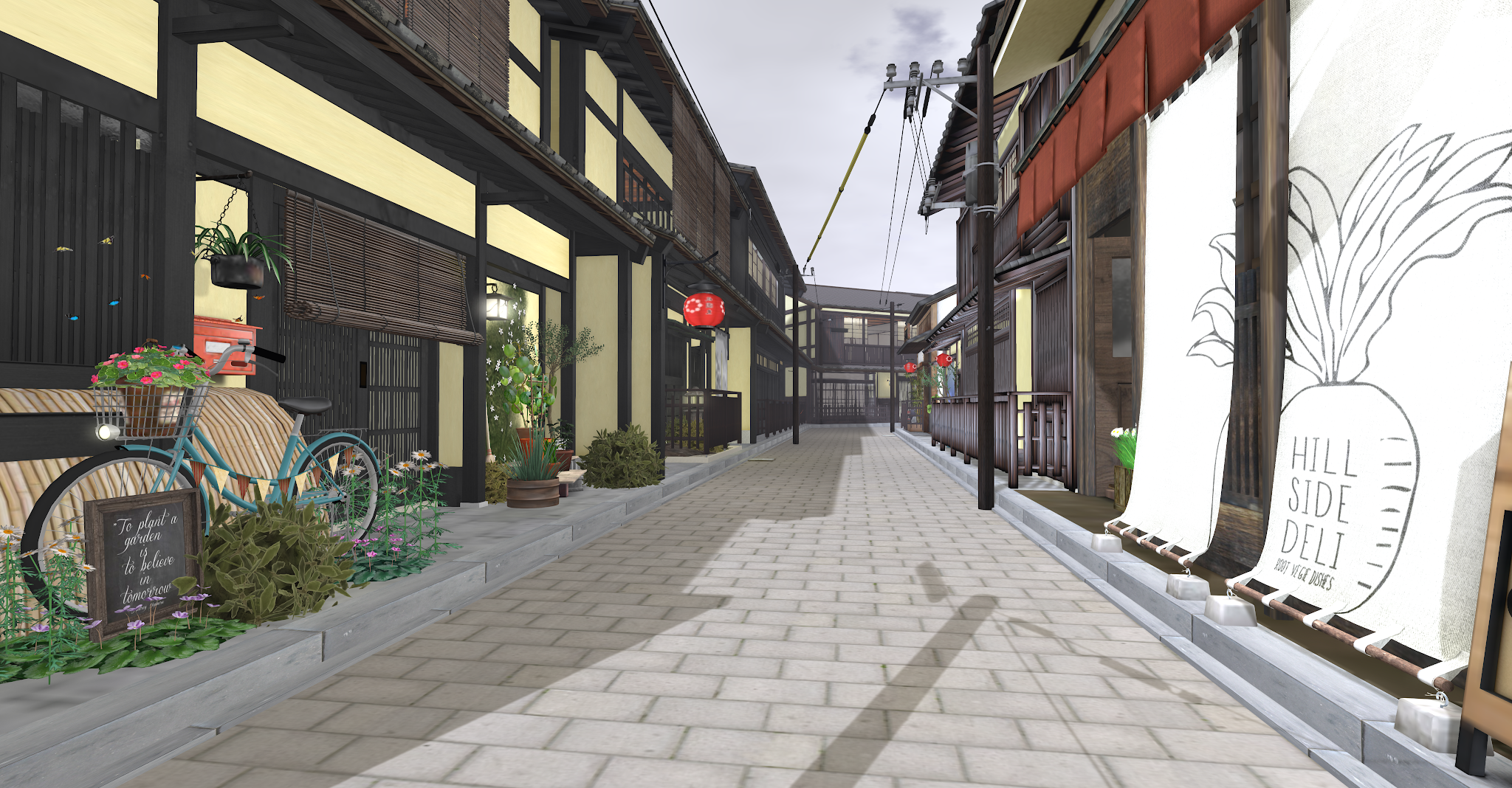 Hanafusa Okiya Second Life: Walking around Kyoto Kagai sim: Shinbashi