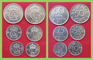 S-2 SWEDEN SET OF 6 DIFFERENT COINS (#RVJ)