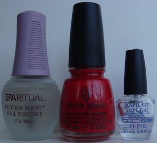 NOTD: white flowers on red