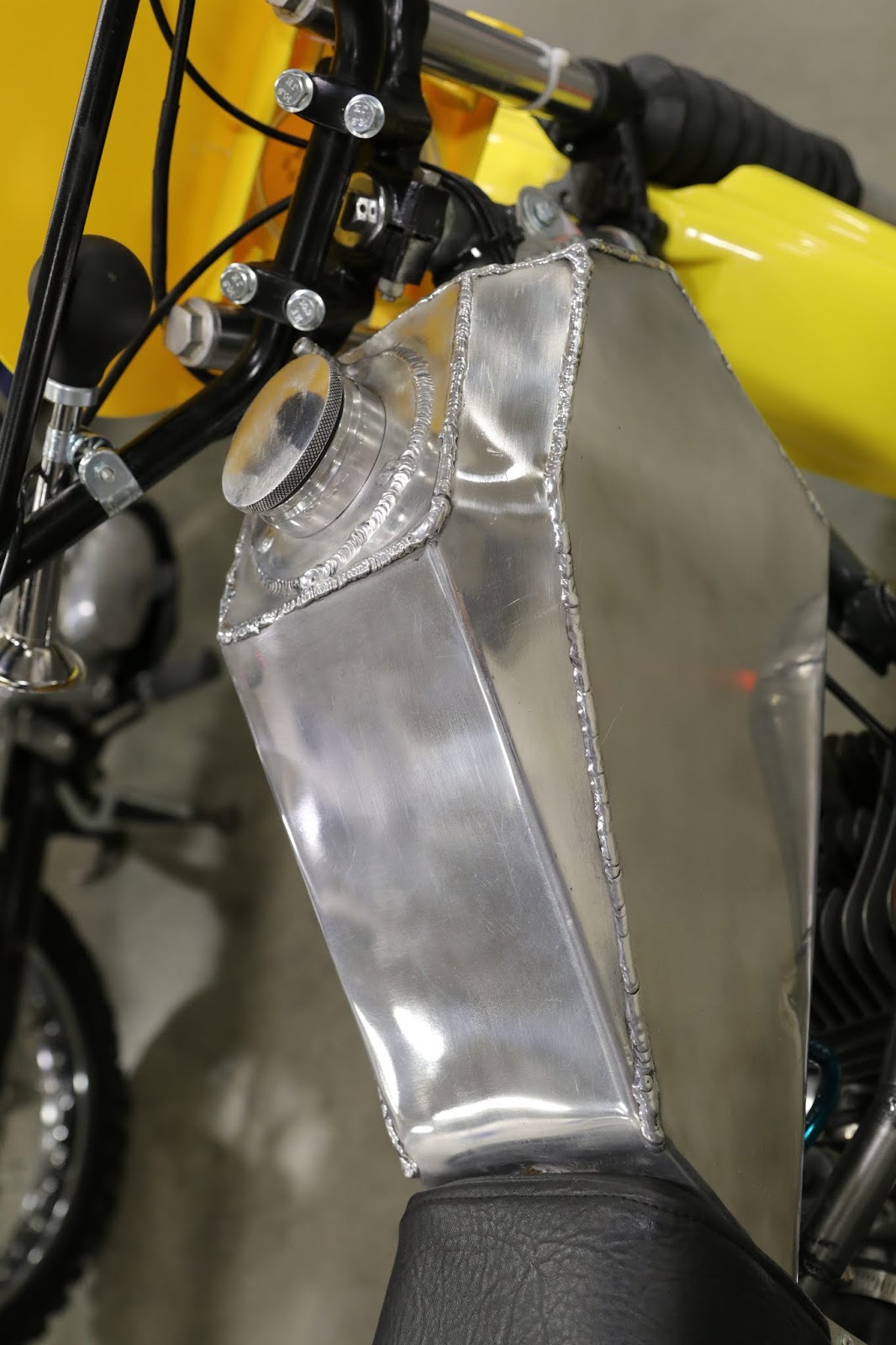 OldMotoDude: Highly modified 1973 Hodaka Wombat on display at the 2019