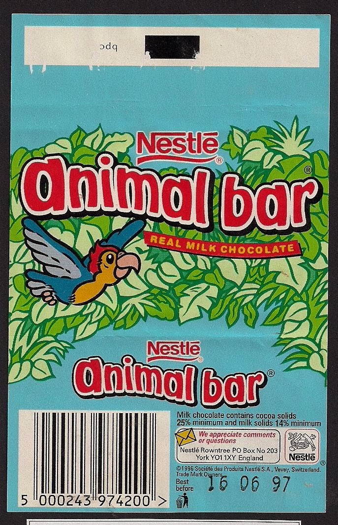 Nestlé Chocolate Wrappers! Animal Bar (mini)