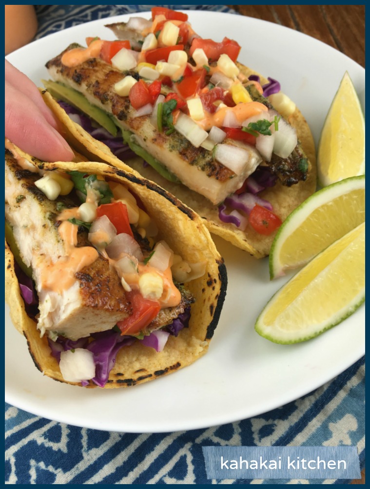 Kahakai Kitchen Curtis Stone's Grilled Mahi Mahi Tacos with Pico de Gallo