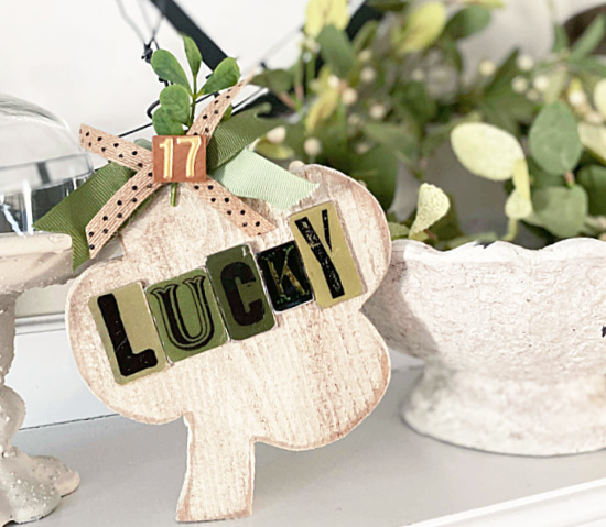 Rustic Wooden Hanging Four Leaf Clover